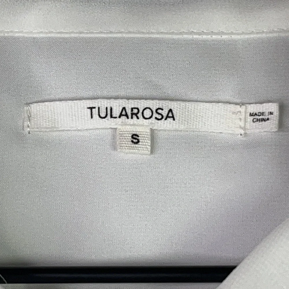 Tularosa White Sleeveless Tie Neck Lace Trim Fit &‎ Flare Dress Women's Small - Picture 9 of 11